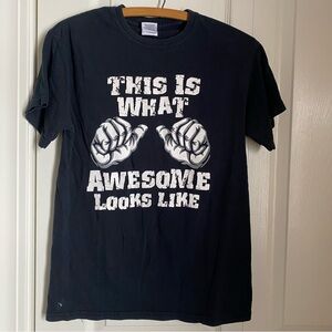 Black Graphic T-Shirt This Is What Awesome Looks Like S Unisex Humorous Gildan